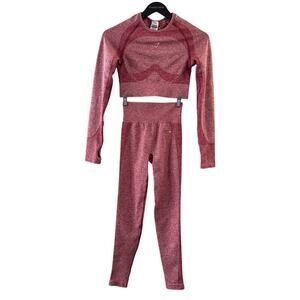 Gymshark FLEX SPORTS LONG SLEEVE CROP TOP & FLEX HIGH WAISTED LEGGINGS Set Small